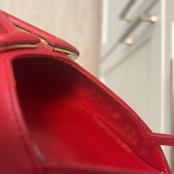 Valentino Leather V Logo Slingback Sandals Size 37.5 ♥️ - Picture 9 of 12